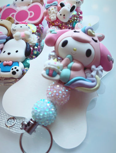 My melody unicorn badge reel