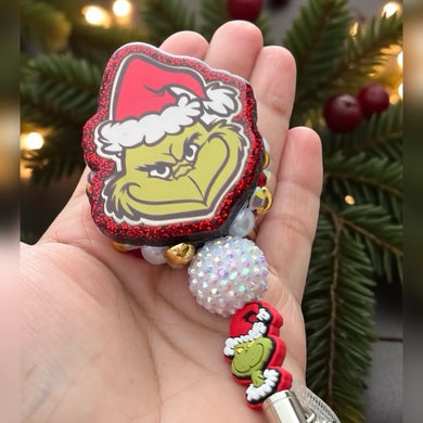 Grinch badge reel