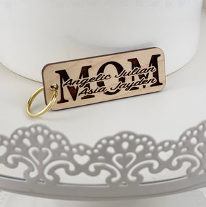 Mom Keychain, Personalized, Engraved Keychain, Gift for Mom