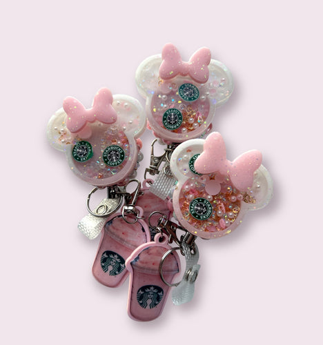 Pink Starbucks shaker badge