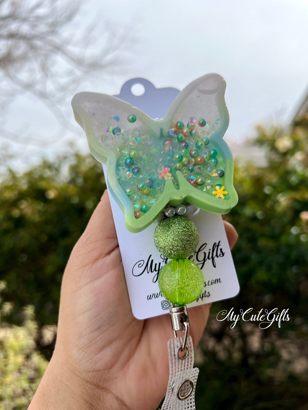 Butterfly badge reel