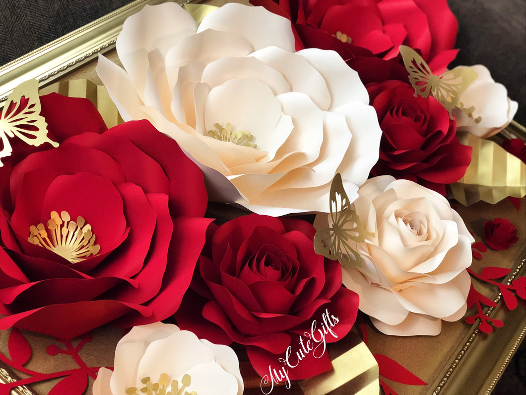 Custom paper flower set