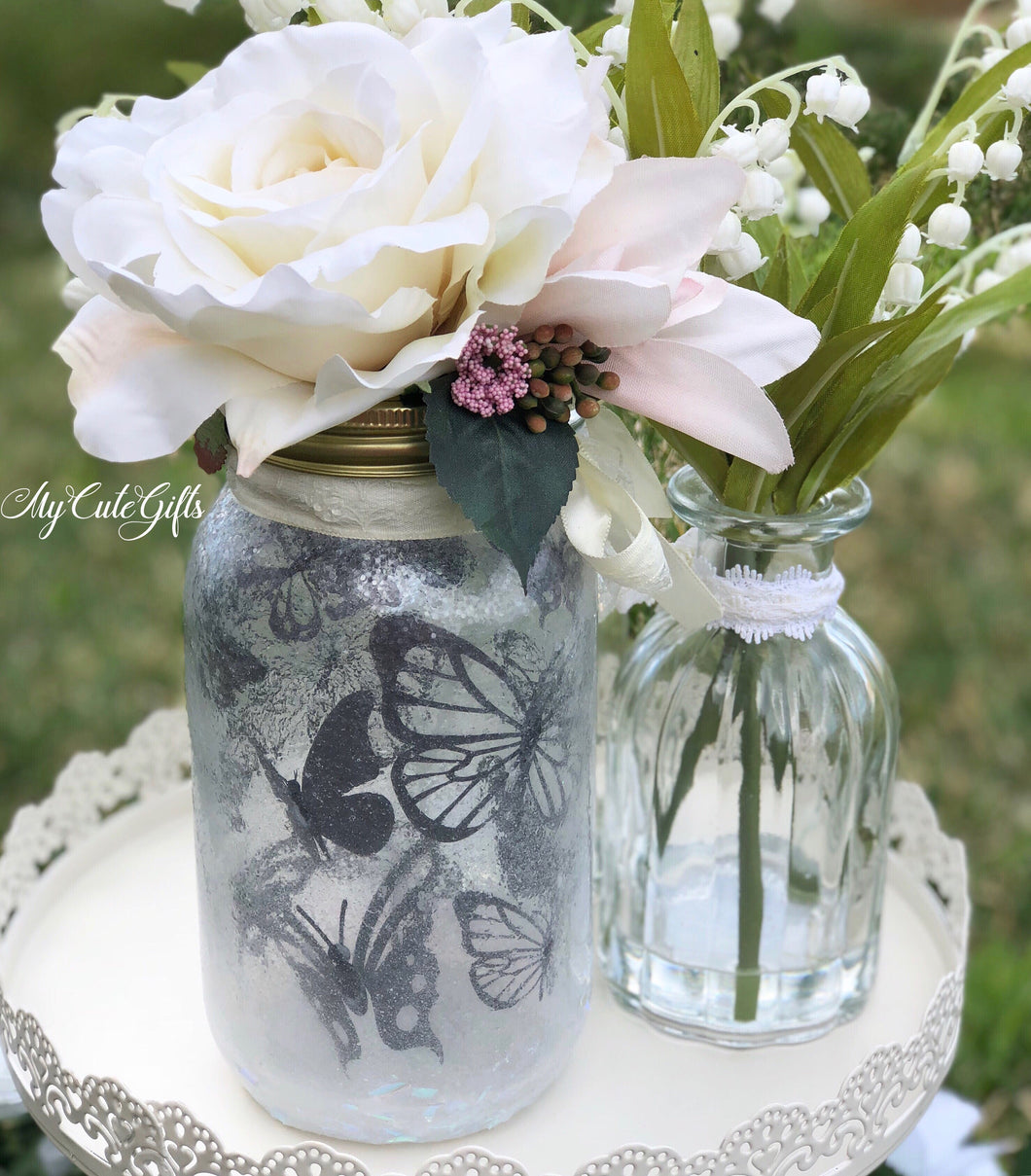 Butterfly mason jar