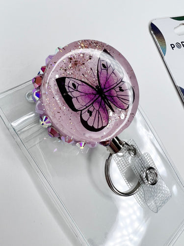 Badge reel butterfly