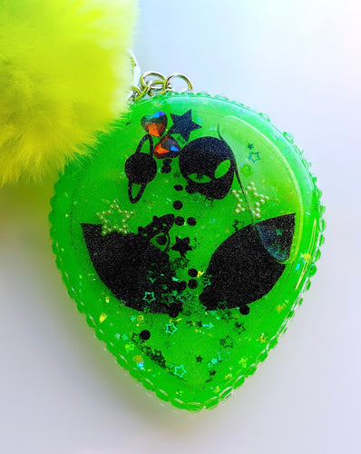 Handmade alien shaker keychain