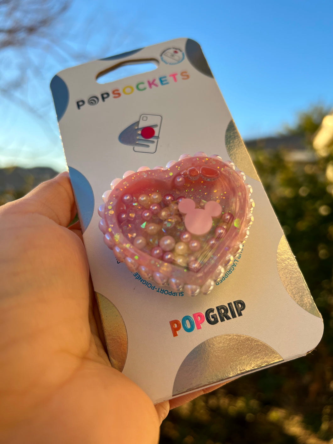Small heart pop socket