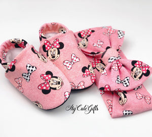 Toddler slippers and matching headband
